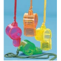 Translucent Plastic Whistle w/ Lanyard
